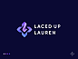 Laced Up Lauren Final Logo streamer ribbon logo letter l laces keyboard joystick icon gradient gaming esports custom typography cybersport cross controller broadcaster d-pad branding identity arrows 3d