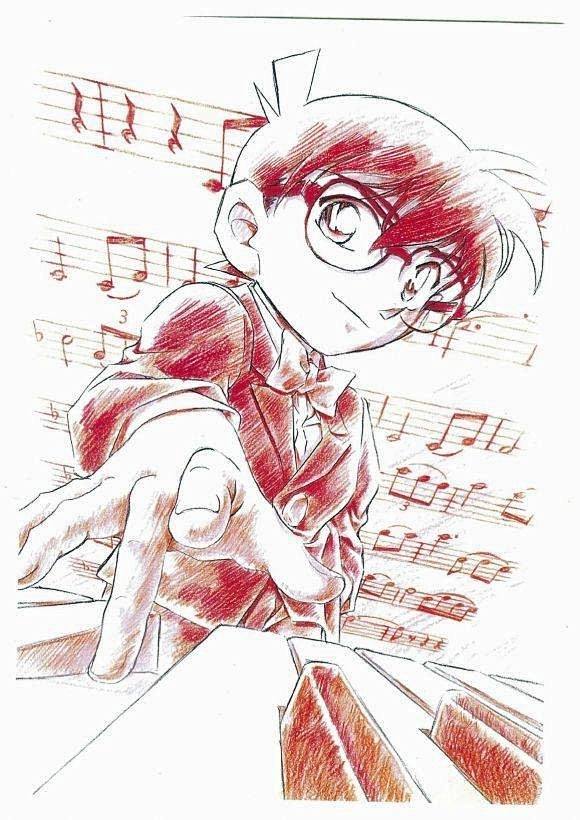 青山手绘柯南剧场版彩铅海报