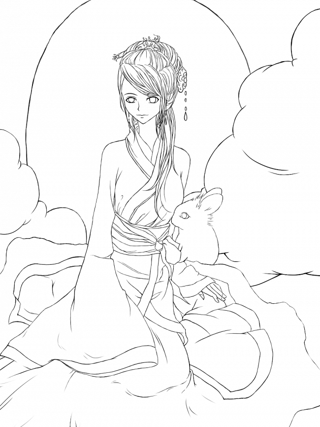 160张古风手绘线稿图片古风动漫插画线稿图片素材古风白描图wwwyouyix