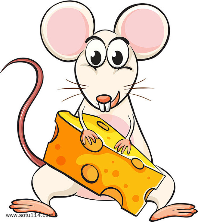 白色奶酪卡通老鼠