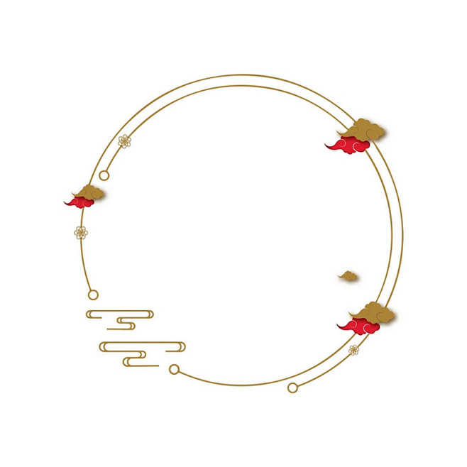 祥云 中国风 古风 圆形边框 矢量素材 免扣素材 七夕情人节