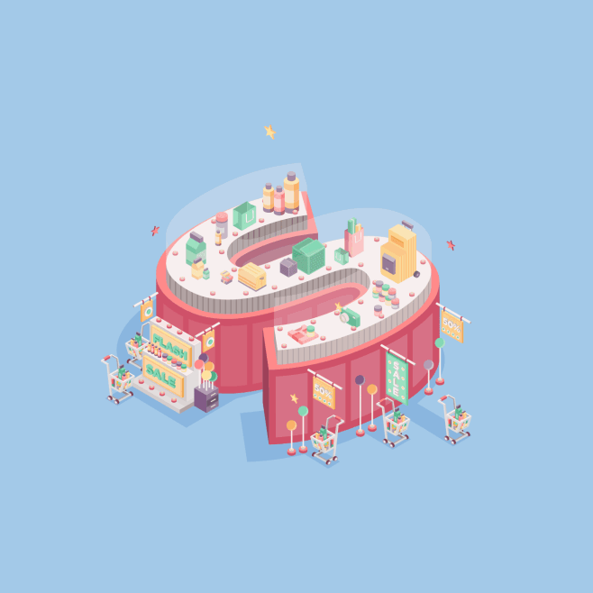 337 @匠心课堂 c4d动态gif 风格场景模型建模设计参考图