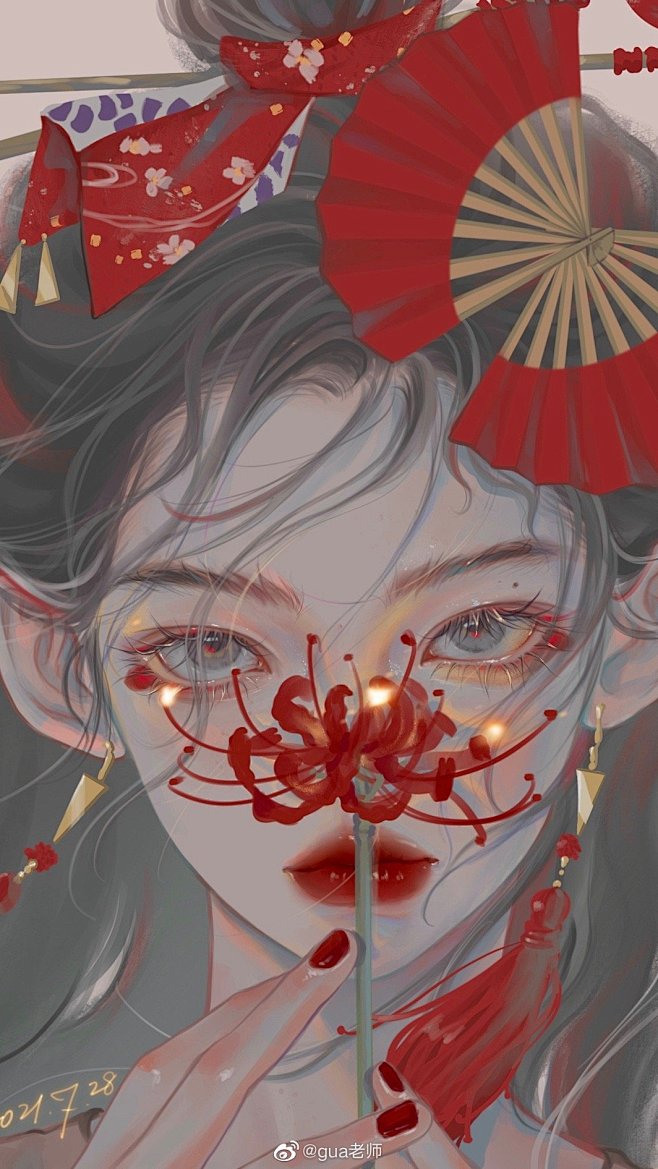 08:39:58本草纲目拟人 彼岸花二次元头像,古风插画b5puwp8m该采集也在