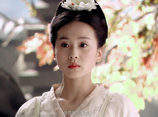 聊斋奇女子辛十四娘眉若颦眸似秋一袭白纱空中绣采撷参药只影游夕阳落