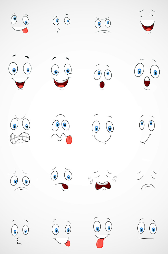 可爱表情矢量图形图标
