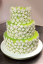 翻糖 婚礼 鲜花 绿色 蛋糕 甜点