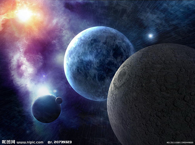 宇宙3d宇宙空间光线光芒星球土星木星地球流星雨星空天空光圈光黑洞