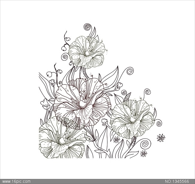 线描花