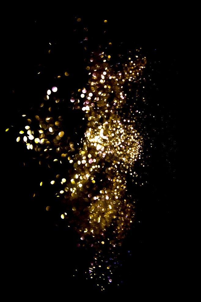 金粉质感黑底背景分散金属粉末背景