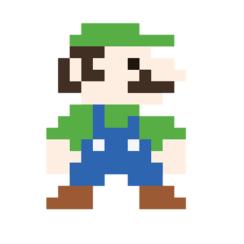 蓝绿色超级玛丽像素风png