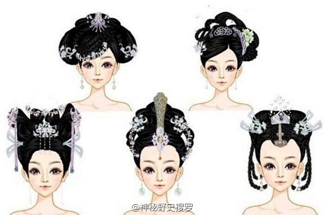 古代发型头饰