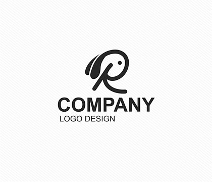 r字母兔子logo