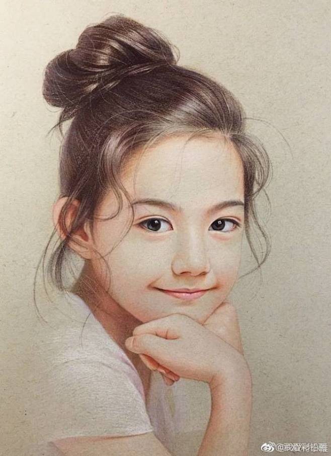 彩铅画作品小女孩