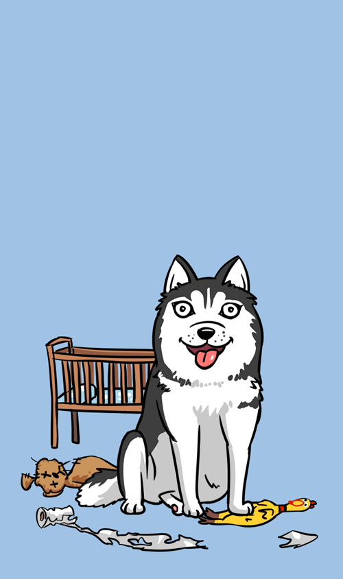 卡通哈士奇gif小动画动态插画