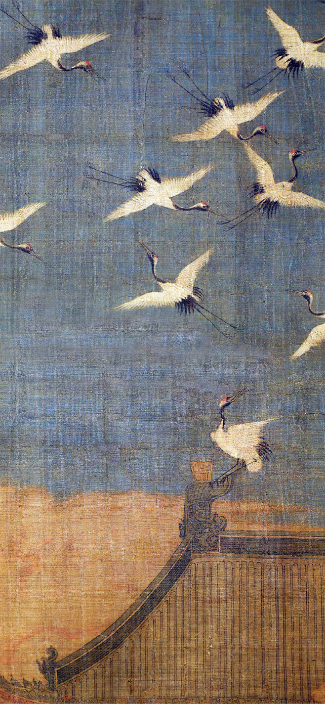 辽宁博物馆藏宋徽宗瑞鹤图局部