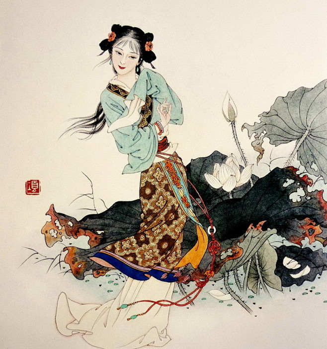 项维仁仕女图赏窈窕淑女君子好逑