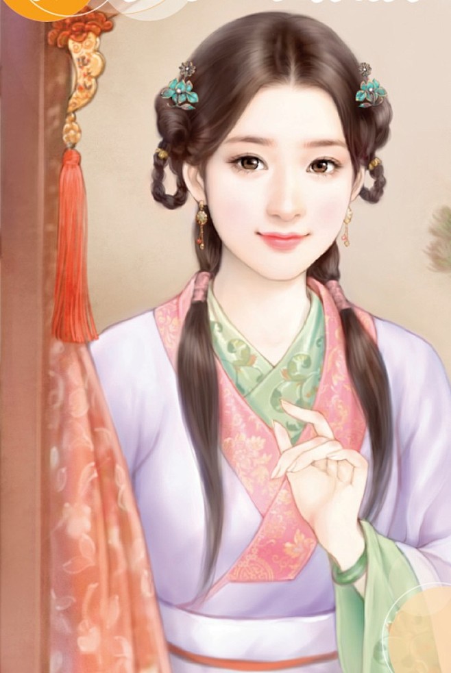 手绘古代美女
