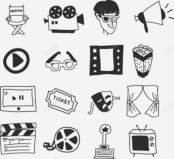 电影矢量图图标