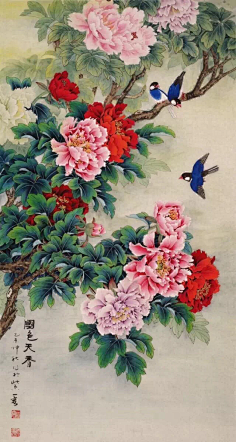 国画牡丹花