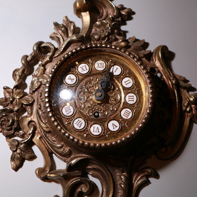 西洋杂玩欧洲德国制古董老钟老物件精美纯铜雕刻小蛇与花朵挂钟淘宝网
