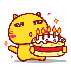 哈咪猫生日快乐表情 #表情# #哈咪猫#.