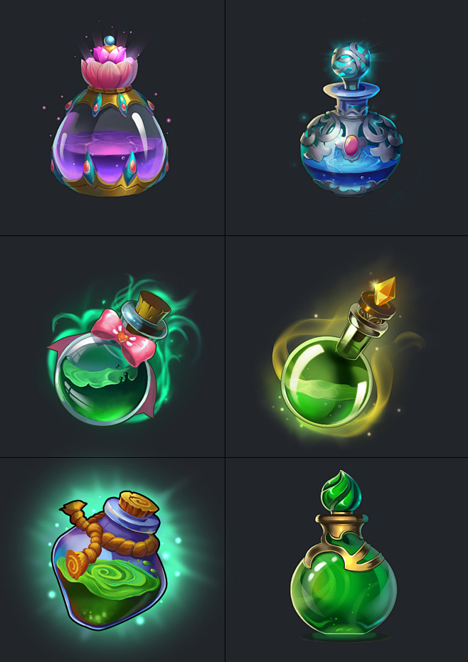 中国风ui道具图标魔法瓶写实瓶子药瓶血瓶