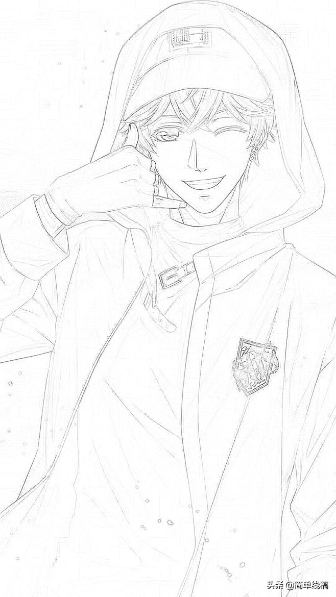 昨天是少女今天就来少年的二次元动漫美少年系列线稿图集一