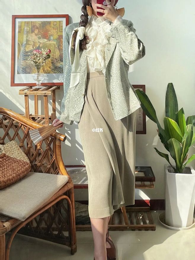 套很有民国时期千金大小姐气质的穿搭素雅高级又白秀珠穿搭白秀珠服饰