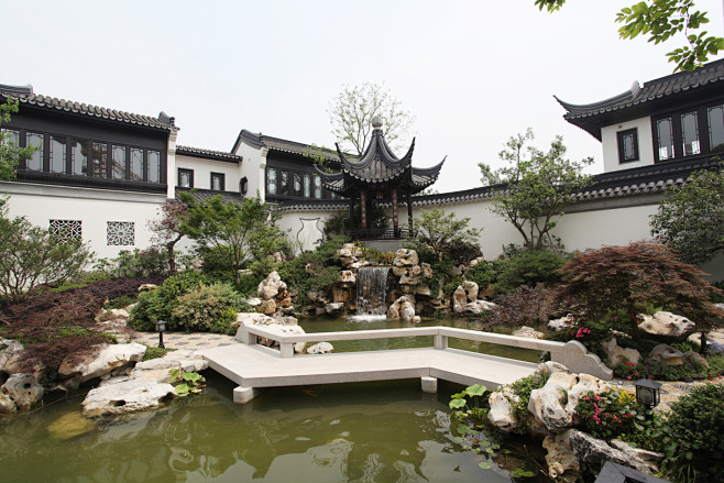 绿城苏州桃花源中式样板区庭院实景拍摄图淘宝网