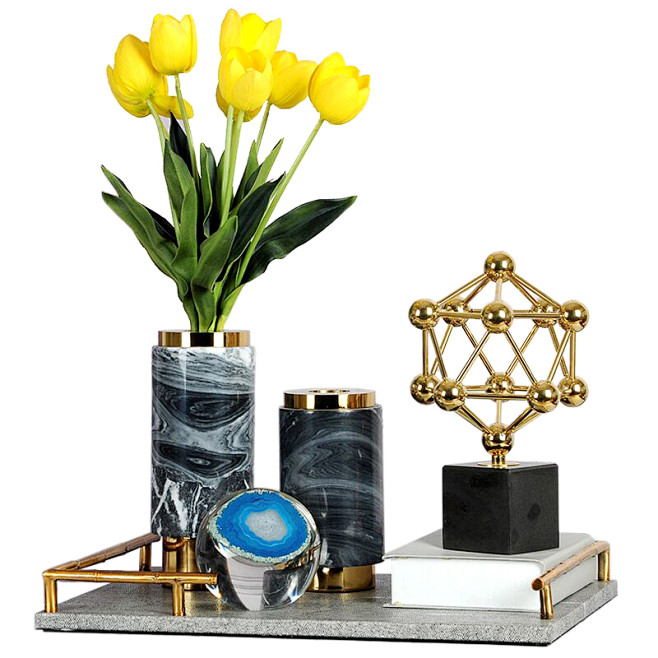 样板房摆件现代简约客厅茶几餐厅餐桌托盘样板间酒店吧台软装饰品淘宝