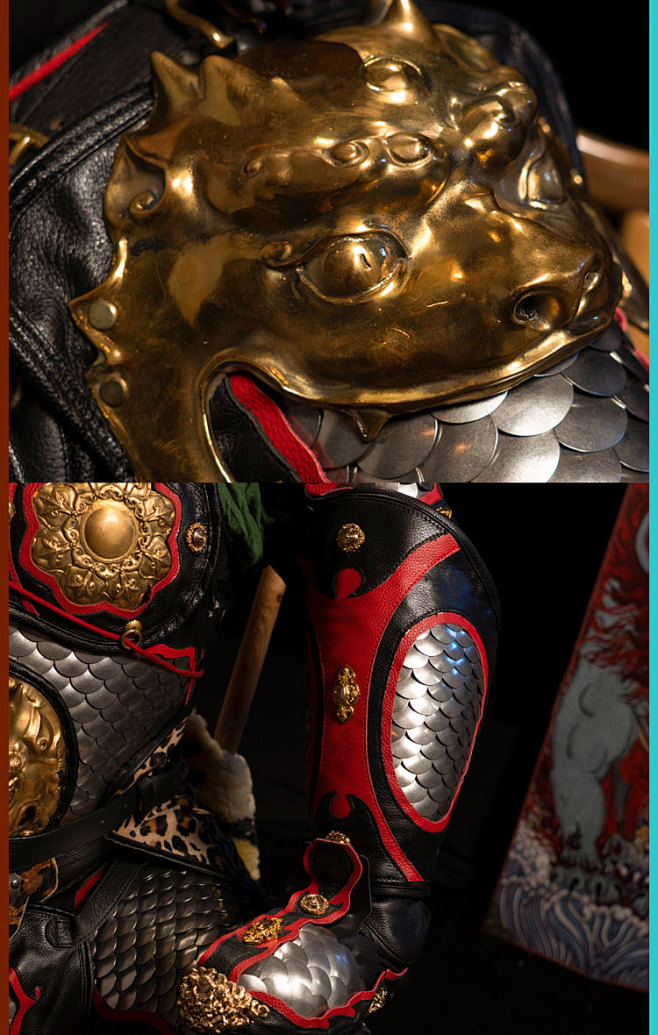 殿前司胖虎宝相麒麟明光甲明光铠中式摆件铠甲唐甲鱼鳞甲盔甲淘宝网