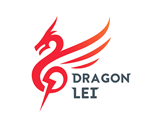雷龙工作室标志设计龙闪电红色动感商标设计图标图形标志logo国外外国