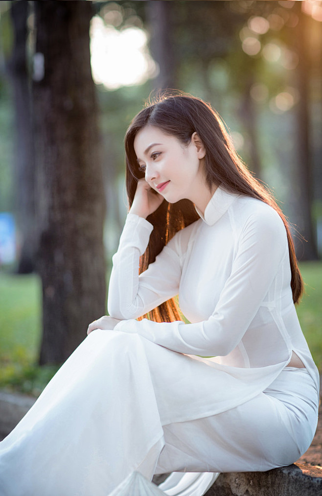 温心月光采集越南奥黛