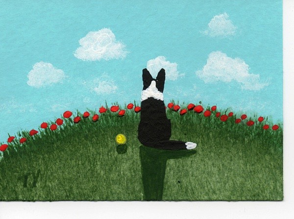 toddyoung以狗的背影为主题插画设计