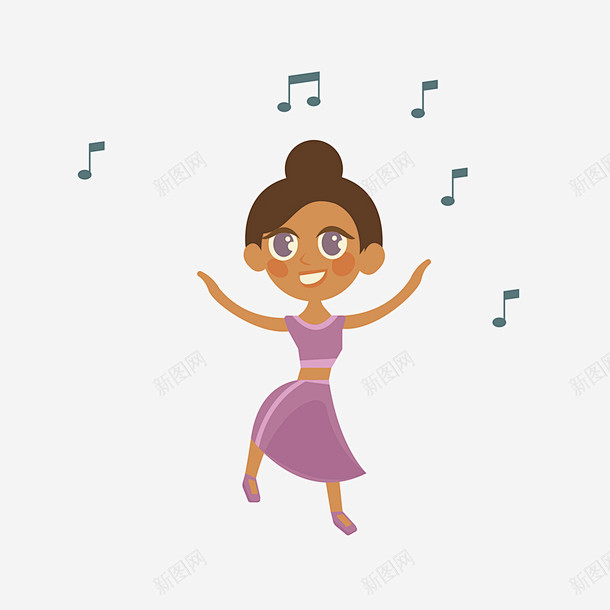 卡通跳舞的人高清素材卡通唱歌平面彩色继续嗨音乐高兴元素免抠png