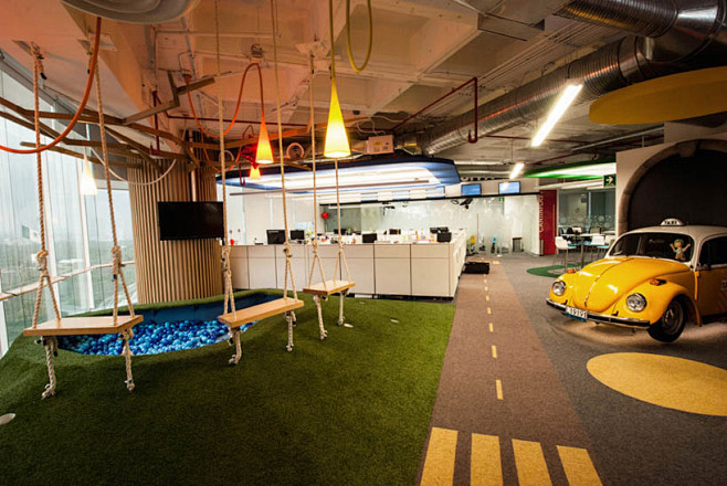 谷歌googleloft风格办公室装修设计效果图