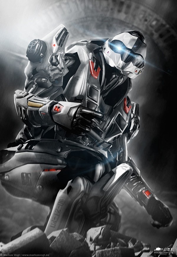 德国原画师科幻机械战士