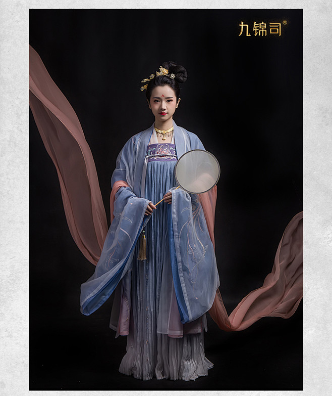 九锦司原创高端传统汉风女百搭双层渐变大袖衫长生鸟绣花春夏淘宝网