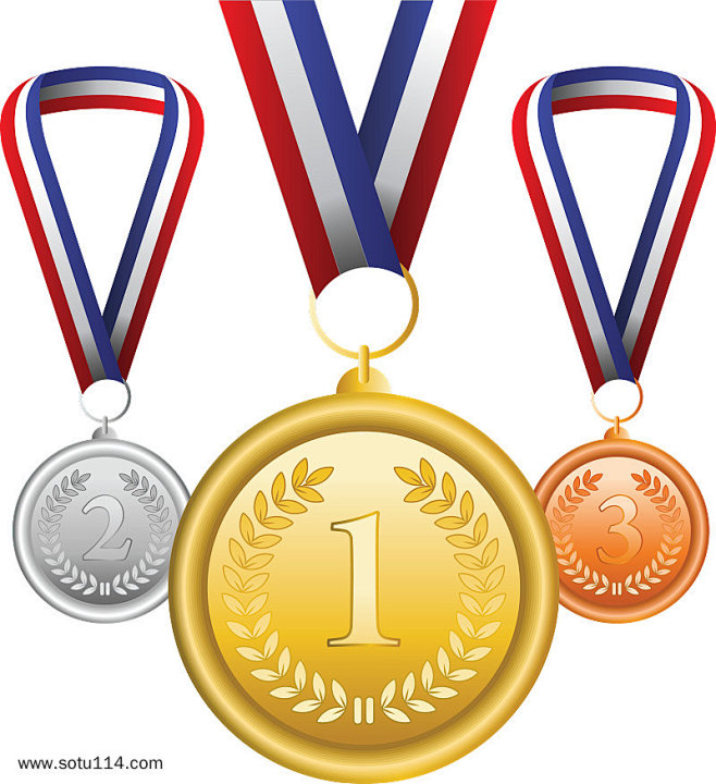 奖励勋章前三名荣誉奖牌