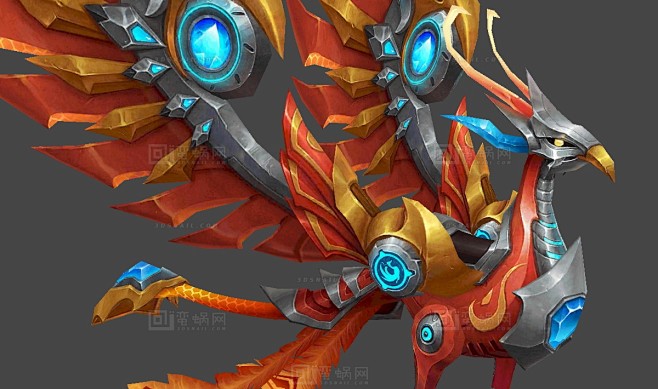 机械兽机甲坐骑机甲凤凰机械鸟朱雀火凤凰坐骑模型蛮蜗网