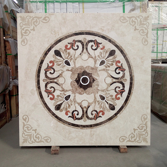 天然大理石水刀拼花电脑拼图玄关大厅室内地面高档艺术石材拼花淘宝网