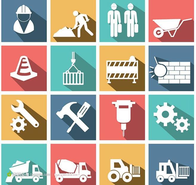 建筑图标施工图表素材