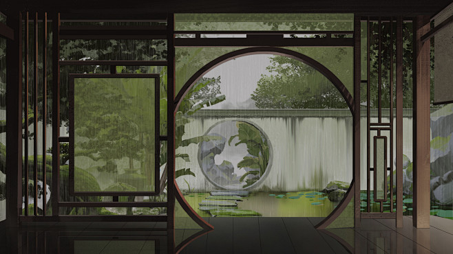 古风中式庭院概念设计行之lv不同季节