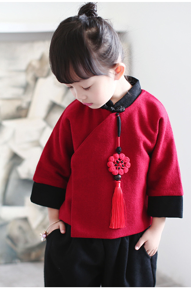 女童唐装宝宝中国风童装冬装套装过年衣服儿童旗袍婴儿男童新年装淘宝