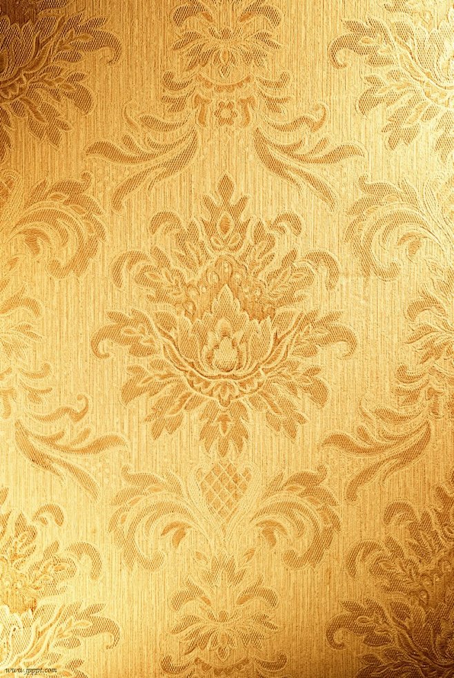 金色刺绣质感古典花纹ppt背景图片