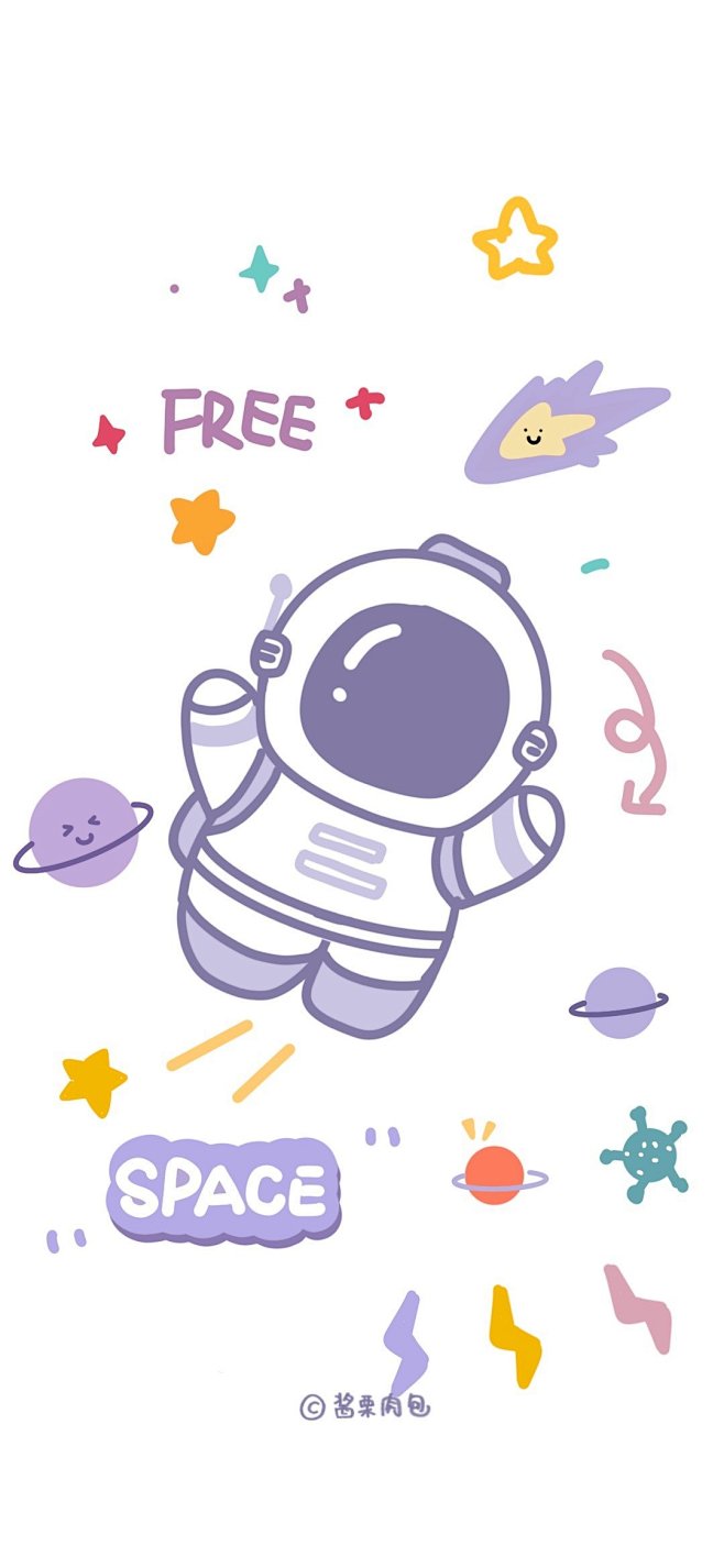 卡通手机壁纸宇航员cr酱粒肉包一番甜粥