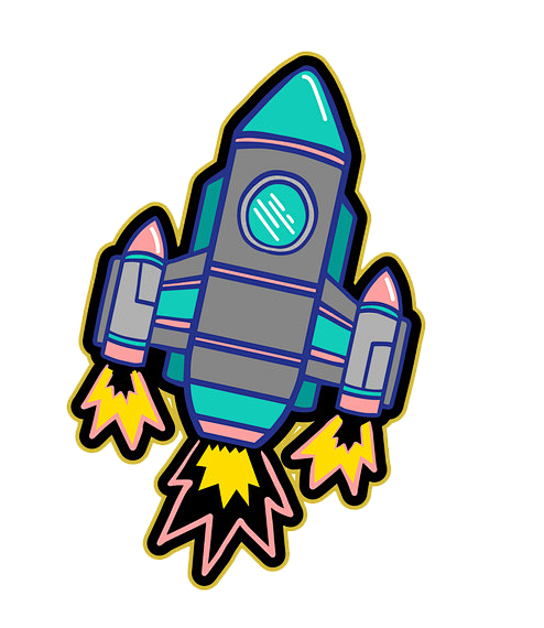 手绘卡通可爱宇宙太空外星人火箭美化照片透明免抠图案16