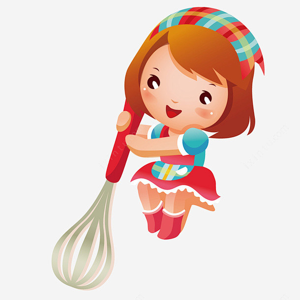 女孩拿着搅拌棒矢量图高清素材创意卡通插画矢量人物矢量元素矢量图免