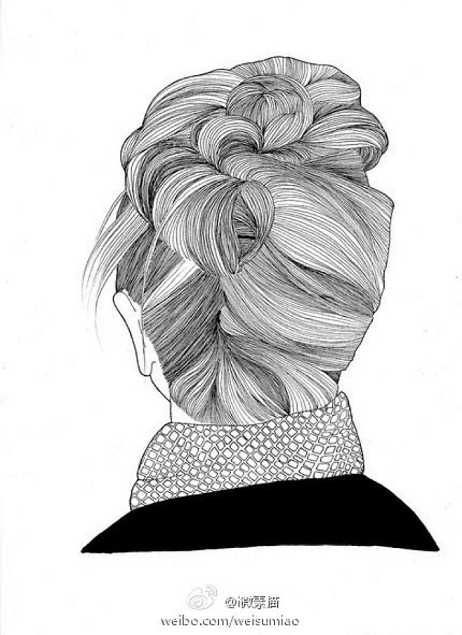 18:11:48线描的头发画法线描(黑白装饰画)wvmjeizc同采自www