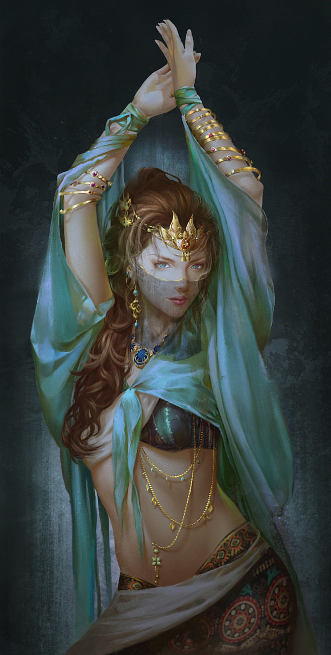 半身原画插画头像波斯